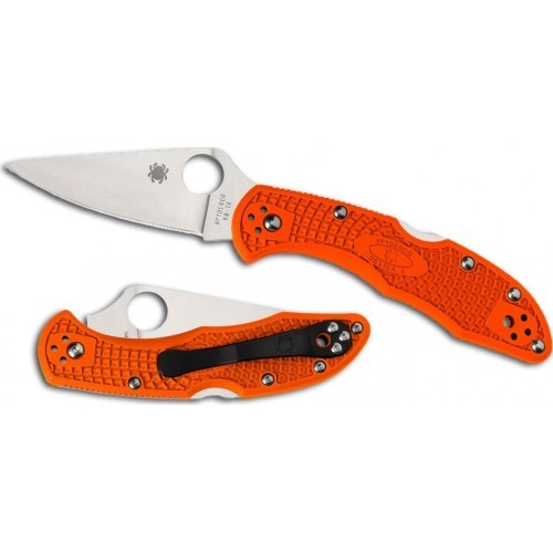 Складной нож Spyderco C11FPOR Delica 4, Flat Ground, оранжевый