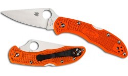 Folding Knife Spyderco C11FPOR Delica 4, Flat Ground, Orange