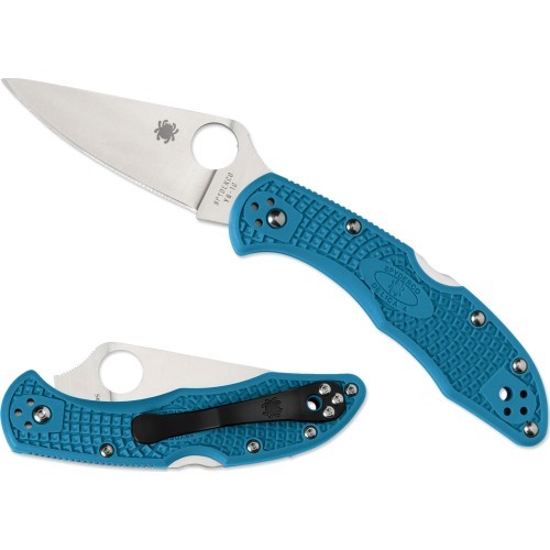 Складной нож Spyderco C11FPBL Delica 4, Flat Ground, синий
