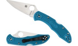 Folding Knife Spyderco C11FPBL Delica 4, Flat Ground, Blue