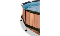 EXIT Wood baseinas ø300x76 cm su kupolu ir filtravimo siurbliu, rudas