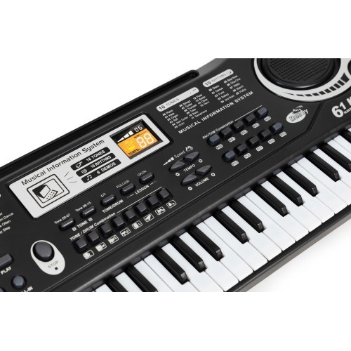 Vaikiškas pianinas su mikrofonu ir maitinimo šaltiniu