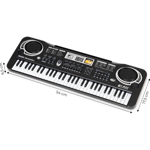 Keyboard piano for kids with microphone + power supply