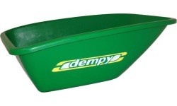 Dempy žalias kaušas su lipdukais