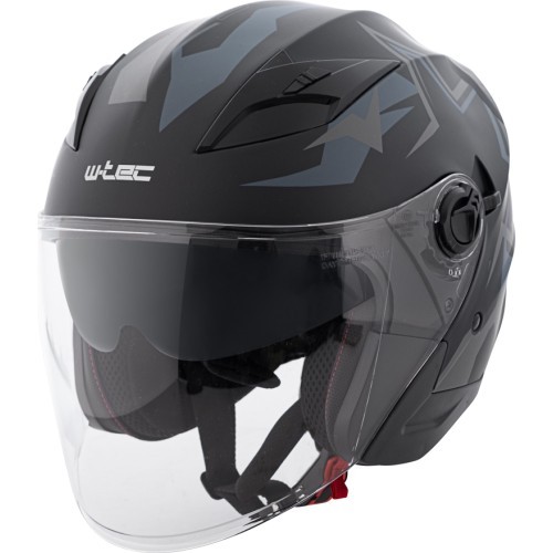 Atviro tipo šalmas W-TEC Barcela Vermella - Black and grey