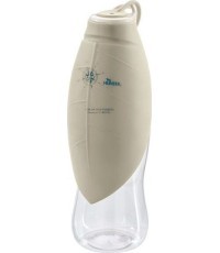 Silikoninis buteliukas "Hunter Letter" 550 ml, su dubenėliu, smėlio spalvos