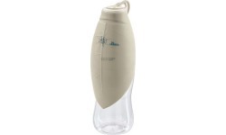 Silikoninis buteliukas "Hunter Letter" 550 ml, su dubenėliu, smėlio spalvos