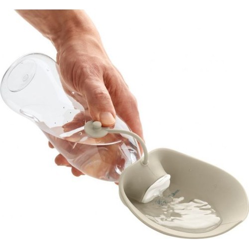 Silicone Bottle Hunter Letter 550ml, with a Bowl, Beige