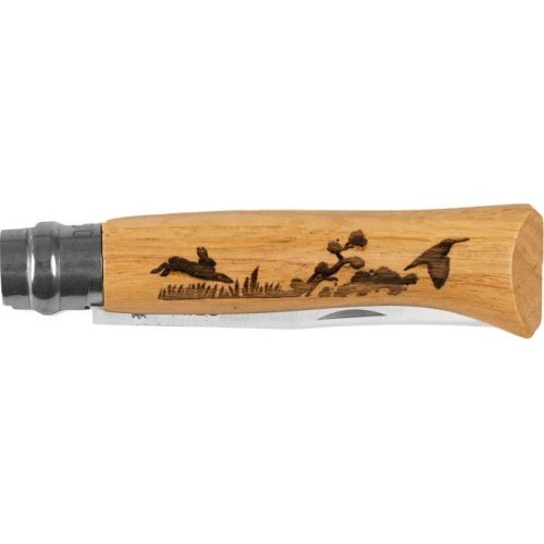 Opinel knife 8 inox oak Animal series - hare