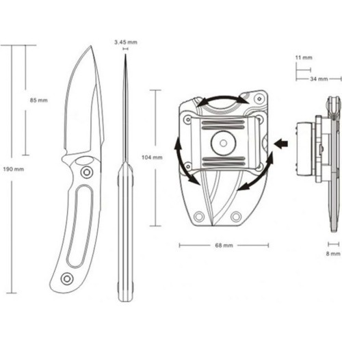 Peilis Ruike Hornet F815-B