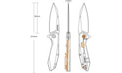 Sulankstomas peilis Ruike P135-SF, sidabrinis