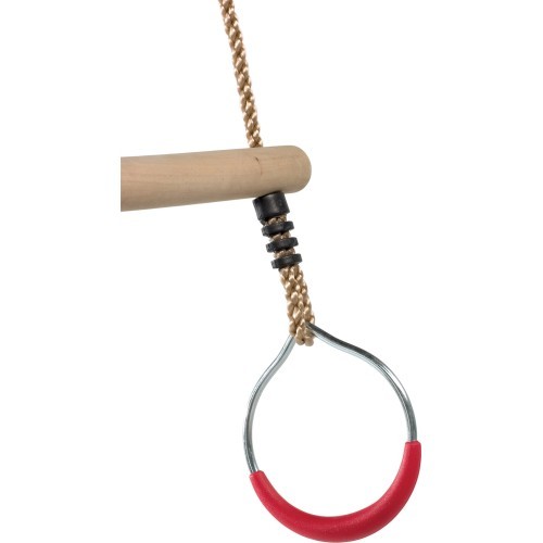 wooden ring trapeze with metal ring
