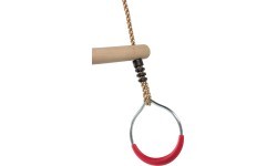 wooden ring trapeze with metal ring