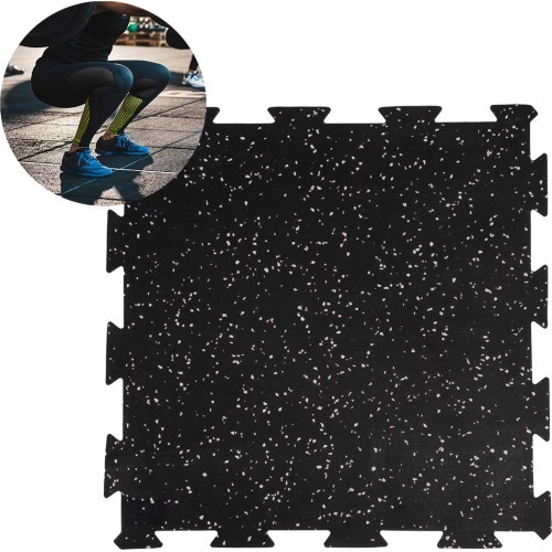 Heavy Duty Floor Mat inSPORTline Puzeko 50 x 50 x 1 cm - Black and grey