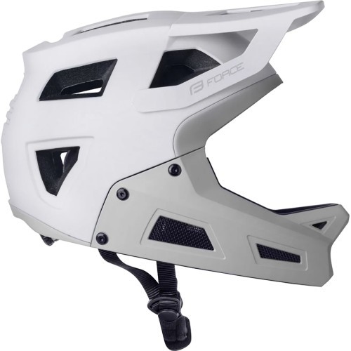 Šalmas FORCE Drop Downhill // dydis: L-XL (58-61 cm) (balta/pilka)
