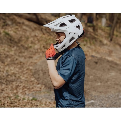 Шлем FORCE Drop Downhill, размер L-XL (58-61 см), белый/серый