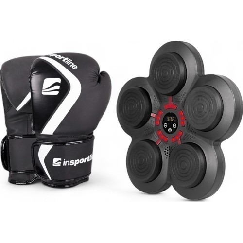 Elektroninis sieninis bokso taikinys inSPORTline Smartpunch + bokso pirštinės inSPORTline Shormag - Juoda
