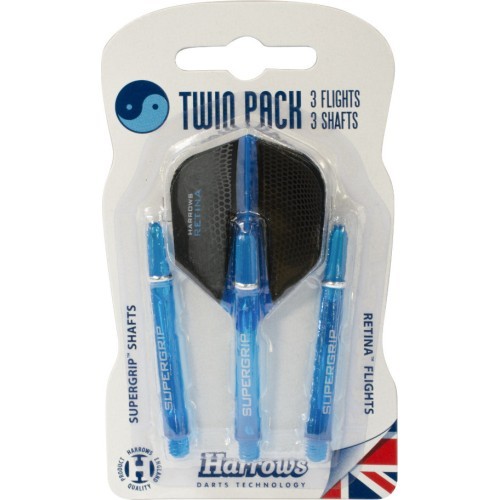 Набор хвостовиков и оперений для дротиков Harrows Twin Pack Medium - Aqua