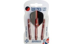 Smiginio kotelių ir sparnelių rinkinys Harrows Twin Pack Medium - Raudona