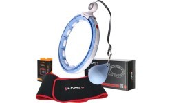 SET HULA HOOP MAGNETIC BLUE HHM15 WITH WEIGHT + COUNTER HMS + WAIST SUPPORT BR163 RED