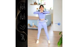 SET HULA HOOP MAGNETIC BLUE HHM15 WITH WEIGHT + COUNTER HMS + WAIST SUPPORT BR163 RED