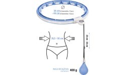 SET HULA HOOP MAGNETIC BLUE HHM15 WITH WEIGHT + COUNTER HMS + WAIST SUPPORT BR163 RED
