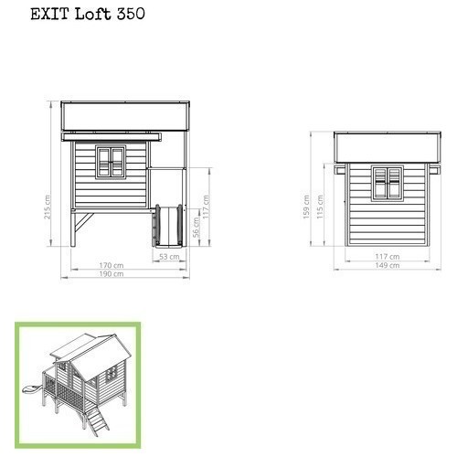 EXIT Loft 350 medinis žaidimų namelis – natūralus