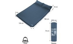 NC4060 ANTHRACITE SELF INFLATING DOUBLE MAT WITH CUSHION NILS CAMP