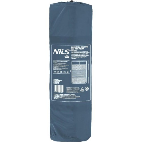 Самонадувающийся двухместный коврик с подушкой NILS CAMP NC4060, антрацитовый