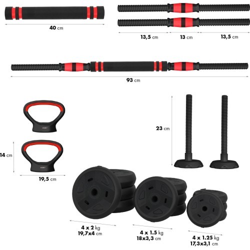 6 viename svorių rinkinys SGN120 PRO 20 kg HMS
