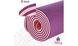 Фиолетовый коврик для йоги TPE YM10 HMS