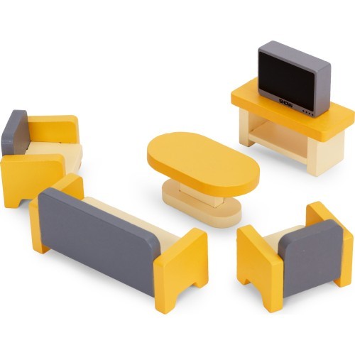 Wooden doll house furniture accessories set of 30 pieces