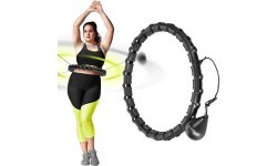 Hula Hoop HHW11 rinkinys, juodas, su svoriu ir juosmens atrama BR163 Plus Size HMS