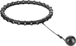 SET HULA HOOP HHW11 BLACK WITH WEIGHT + WAIST SUPPORT BR163 BLACK PLUS SIZE HMS