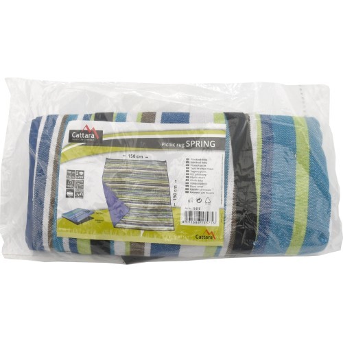 Одеяло для пикника Cattara Spring - сине-полосатое 150 x 150 см