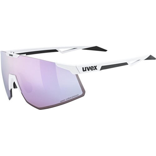 Uvex Pace Perform CV glasses, white matt / mirror lavender