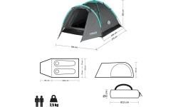 Turistinė palapinė Nils Camp Hiker NC6010, pilka