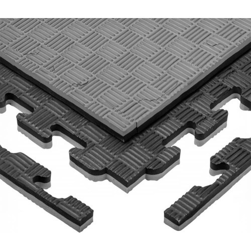 Tatami Puzzle Mat inSPORTline Sazegul 100 x 100 x 2 cm - šedo-černá, vzor 5 proužků
