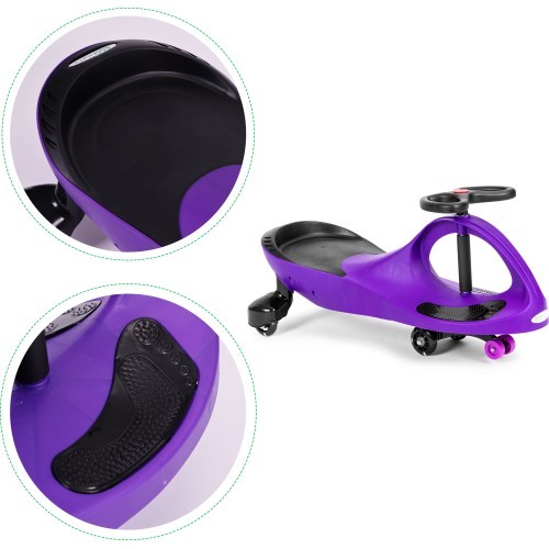 Gravitacinė mašinėlė vaikams su LED ratais, violetinė ECOTOYS