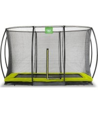 EXIT Silhouette ground trampoline 244x366cm with safety net - green Outdoor Rectangular Coil spring Sunken trampoline
