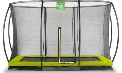 EXIT Silhouette ground trampoline 244x366cm with safety net - green Outdoor Rectangular Coil spring Sunken trampoline