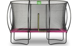 Батут EXIT Silhouette 244x366 см с защитной сеткой, розовый