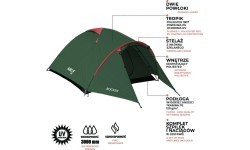 Kempingo palapinė Nils Camp Rocker NC6013, žalia-raudona