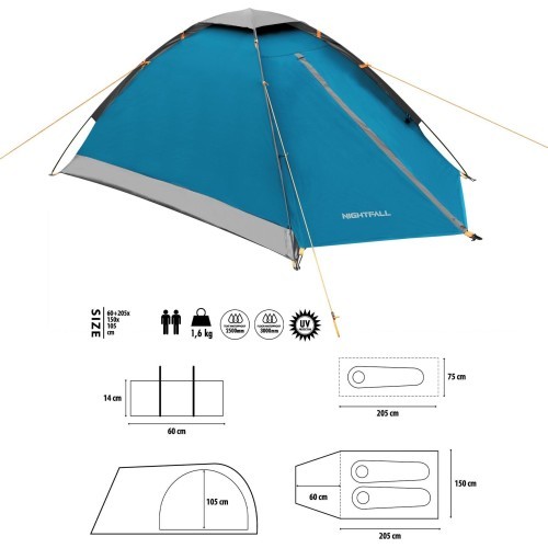 NC6033 CAMPING TENT LIGHT GRAY-BLUE NIGHTFALL NILS CAMP