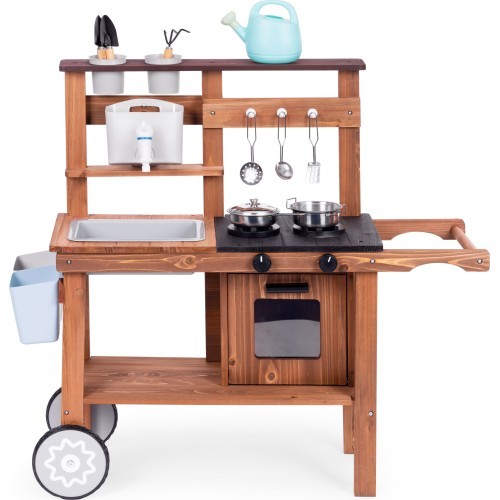 Уличная грязевая кухня для детей с аксессуарами, еловое дерево ECOTOYS