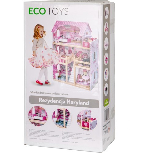 Wooden doolhouse with Furniture and LED EcoToys