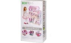 Medinis lėlių namelis su baldais ir LED EcoToys