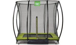 Встраиваемый в землю батут EXIT Silhouette 153x214 см с защитной сеткой, зелёный
