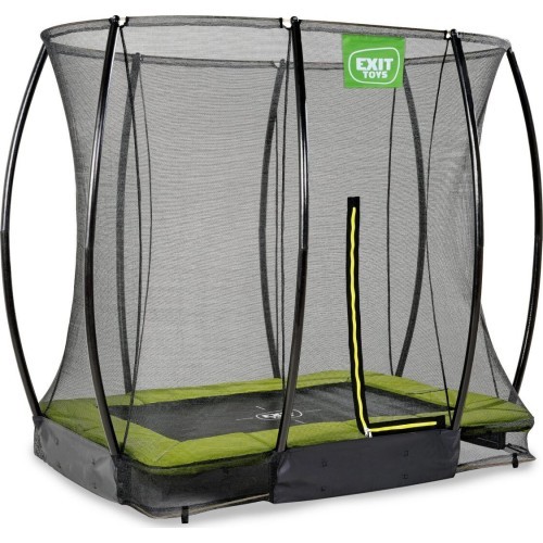 Встраиваемый в землю батут EXIT Silhouette 153x214 см с защитной сеткой, зелёный