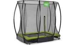 Встраиваемый в землю батут EXIT Silhouette 153x214 см с защитной сеткой, зелёный